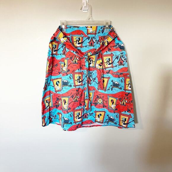 Blue platypus “brownstone Bettie’s” a-line tie skirt women’s size small - Picture 1 of 9